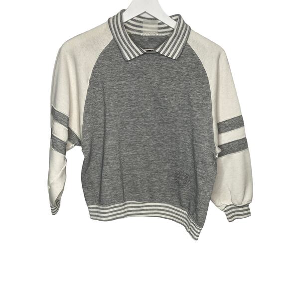 Vintage Oversized Collared Crop Sweatshirt - Women's Size S - Picture 1 of 3
